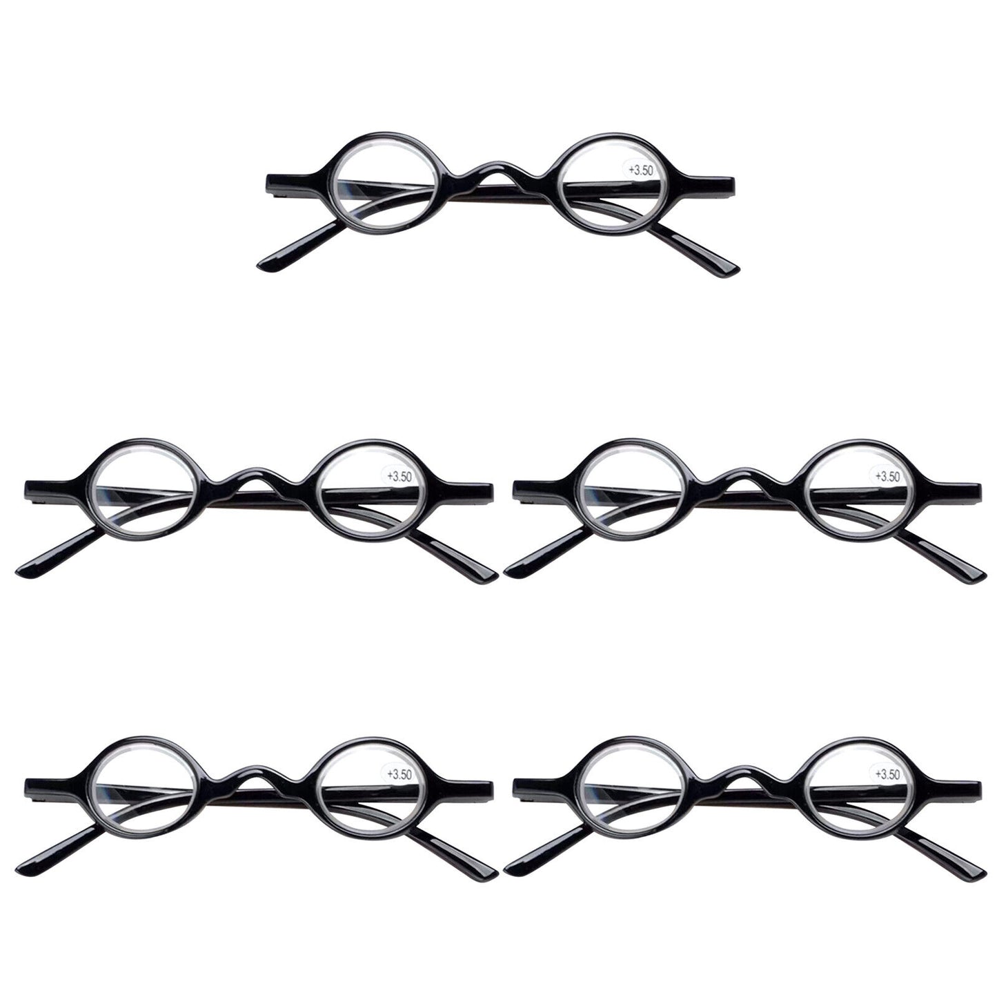 5PK Unisex Small Round Reading Glasses Blue Light Blocking Readers Men Women