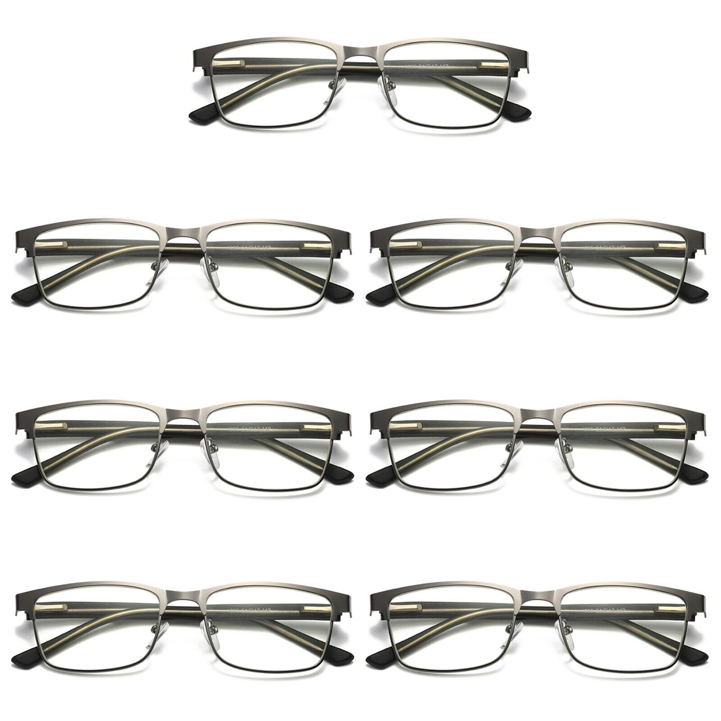 7 PK Mens Metal Frame Spring Hinge Blue Light Blocking Reading Glasses Readers