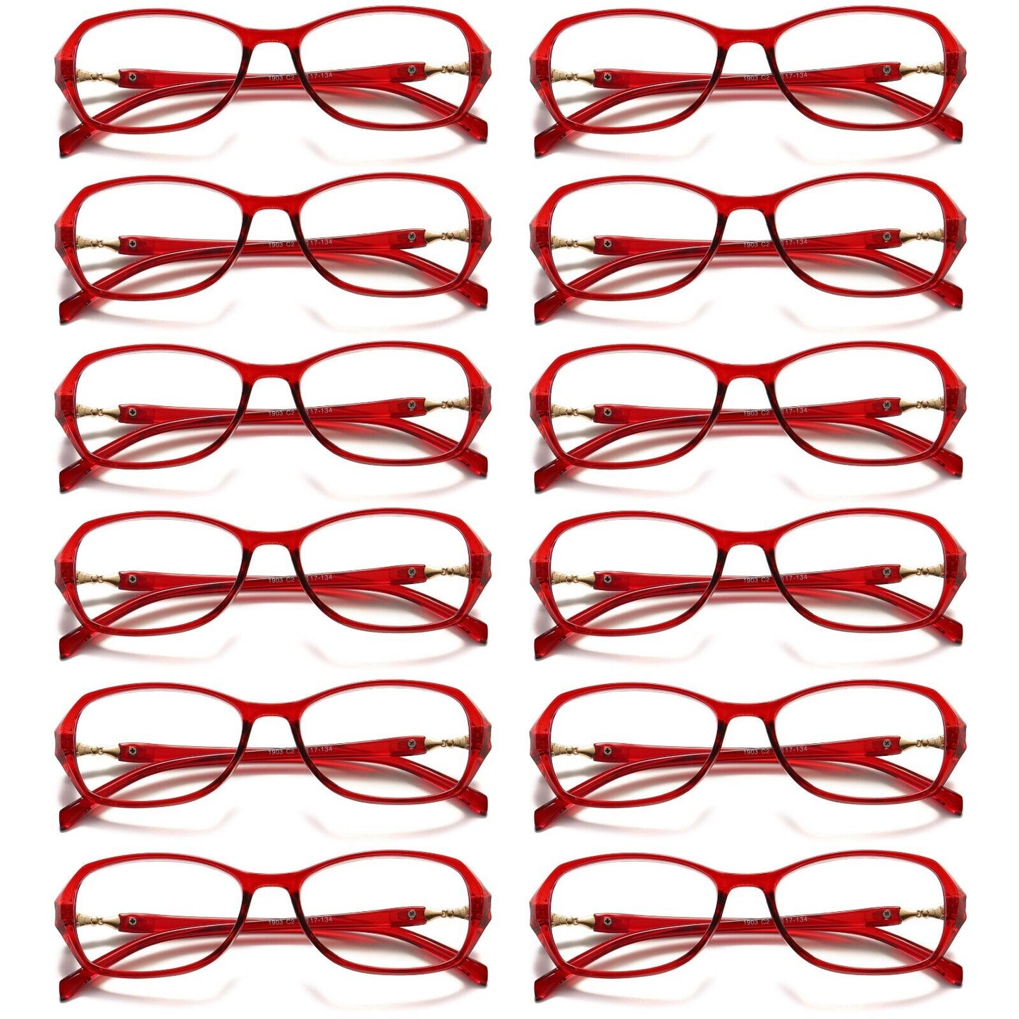 12Pair Womens Blue Light Blocking Reading Glasses Anti Blue Light Ladies Readers