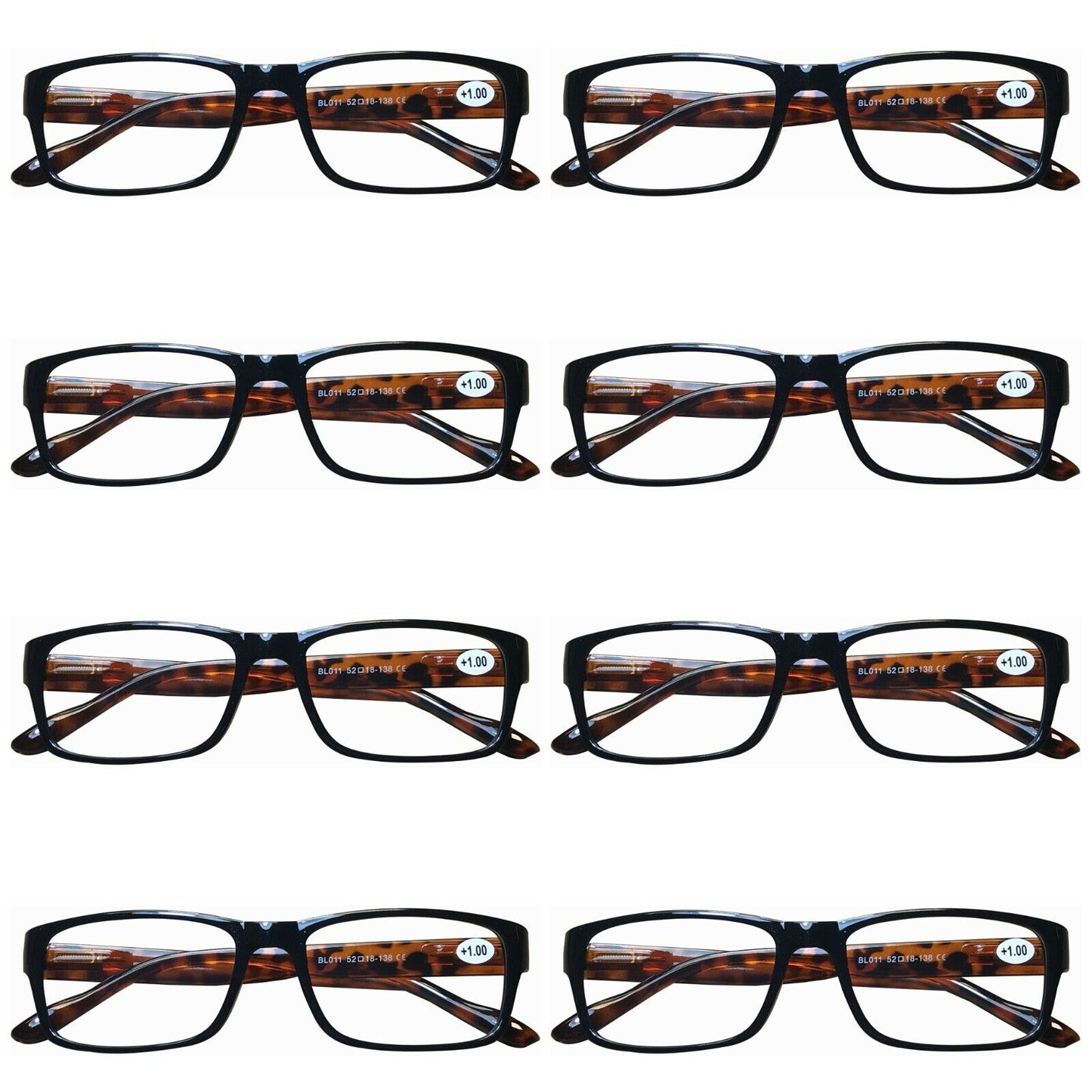 8PK Womens Mens Unisex Blue Light Blocking Reading Glasses Spring Hinge Readers