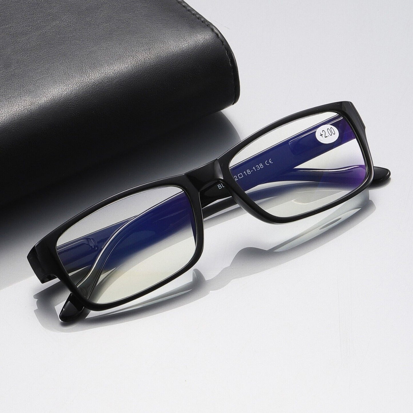 2 PK Mens Unisex Blue Light Blocking Reading Glasses Black Spring Hinge Readers