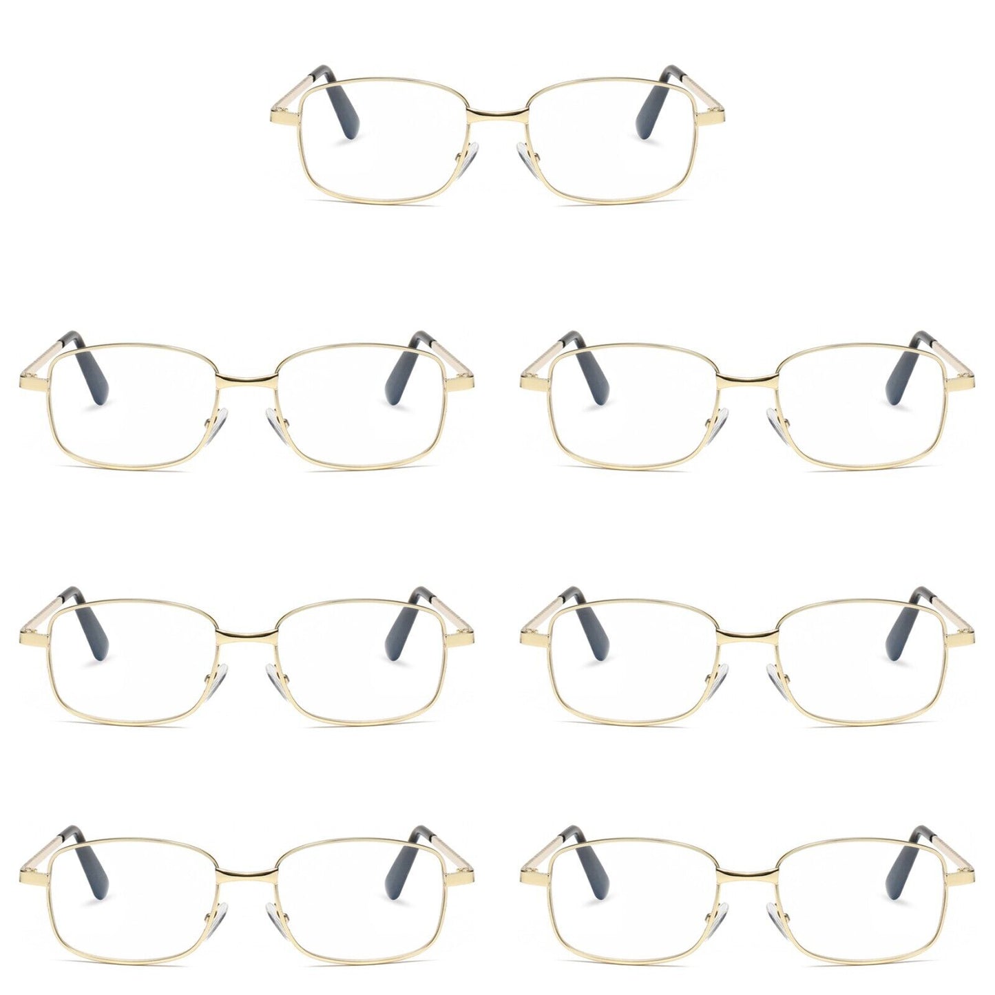 7 PK Mens Womens Metal Frame Clear Lens Reading Glasses Fashion Classic Readers