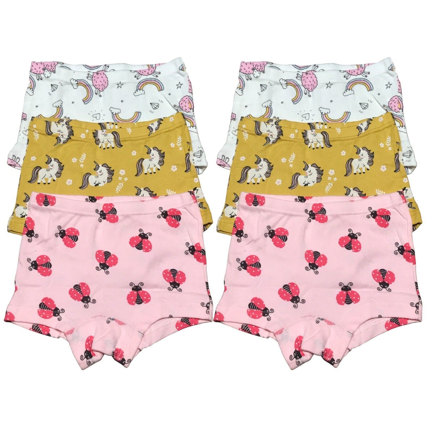 6 PK Toddler Little Girls Cotton Underwear Boxer Briefs Kids Panties Size 2T-7T