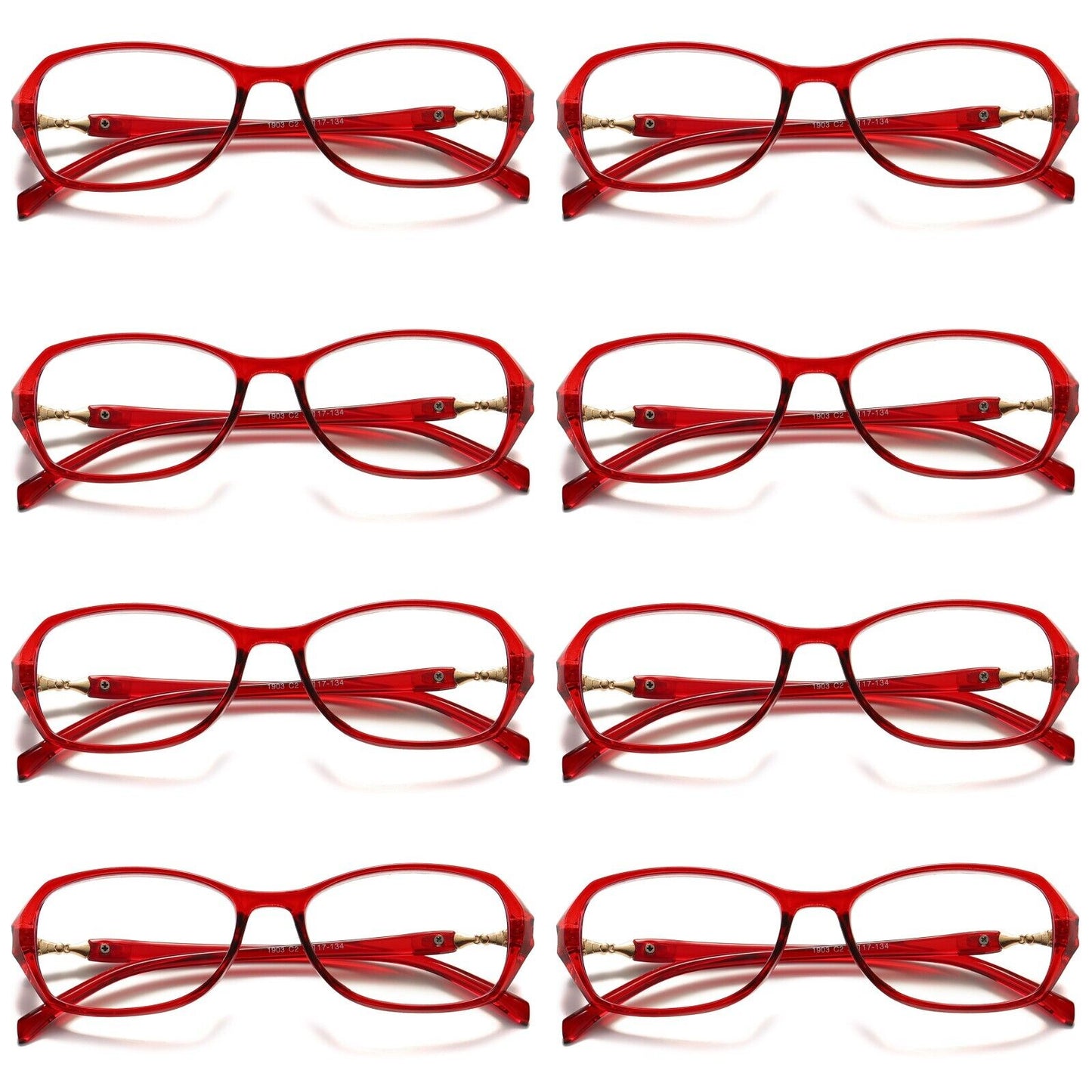 8 Pair Womens Blue Light Blocking Reading Glasses Anti Blue Light Ladies Readers