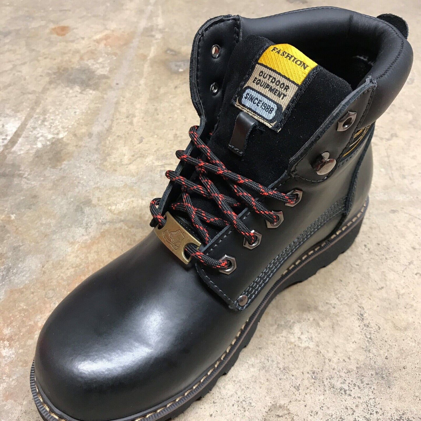 2pair Heavy Duty Hiking Work Boot Shoe Laces Strings / Stay Tied, 5mm Black Red
