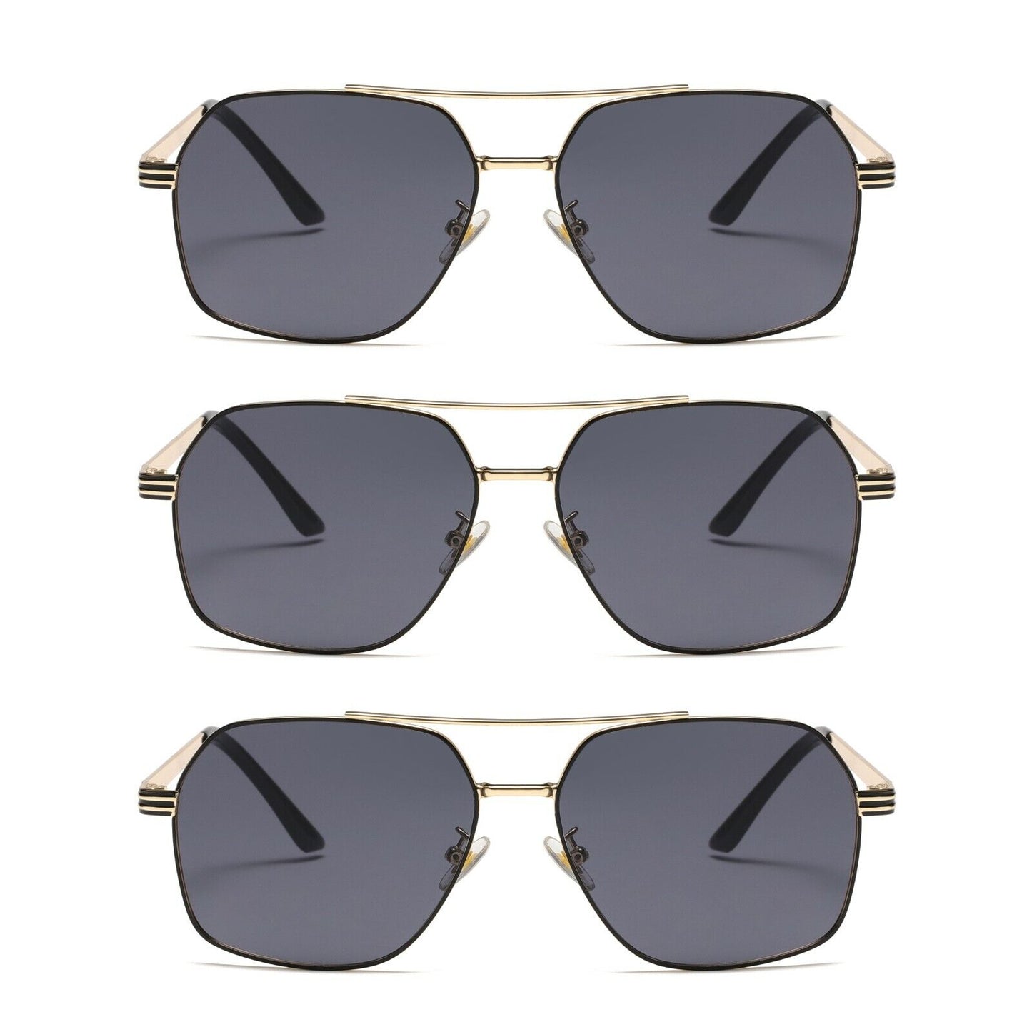 3PK Mens Womens Oversized Unisex Retro Aviator Sunglasses for Driving UV400