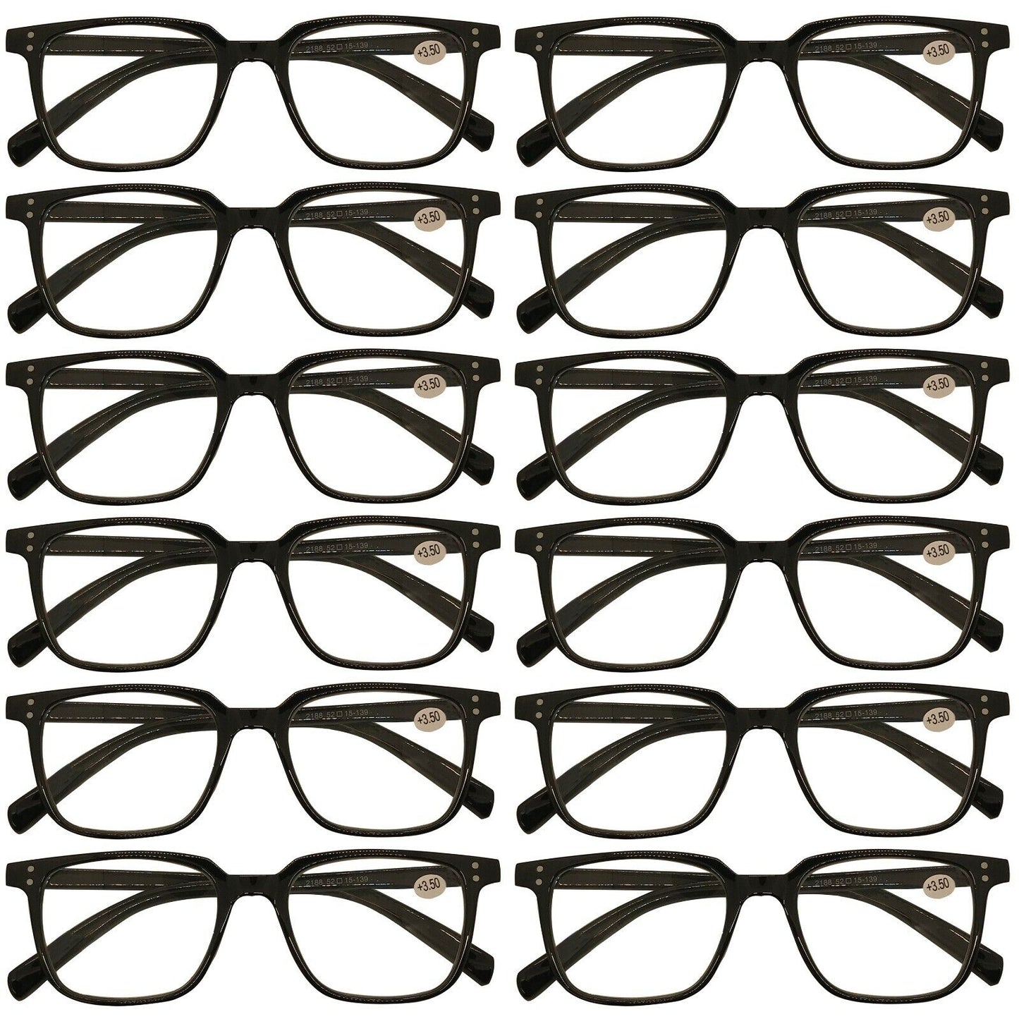 12 Pack Men Women Unisex Oval Frame Reading Glasses Blue Light Blocking Readers