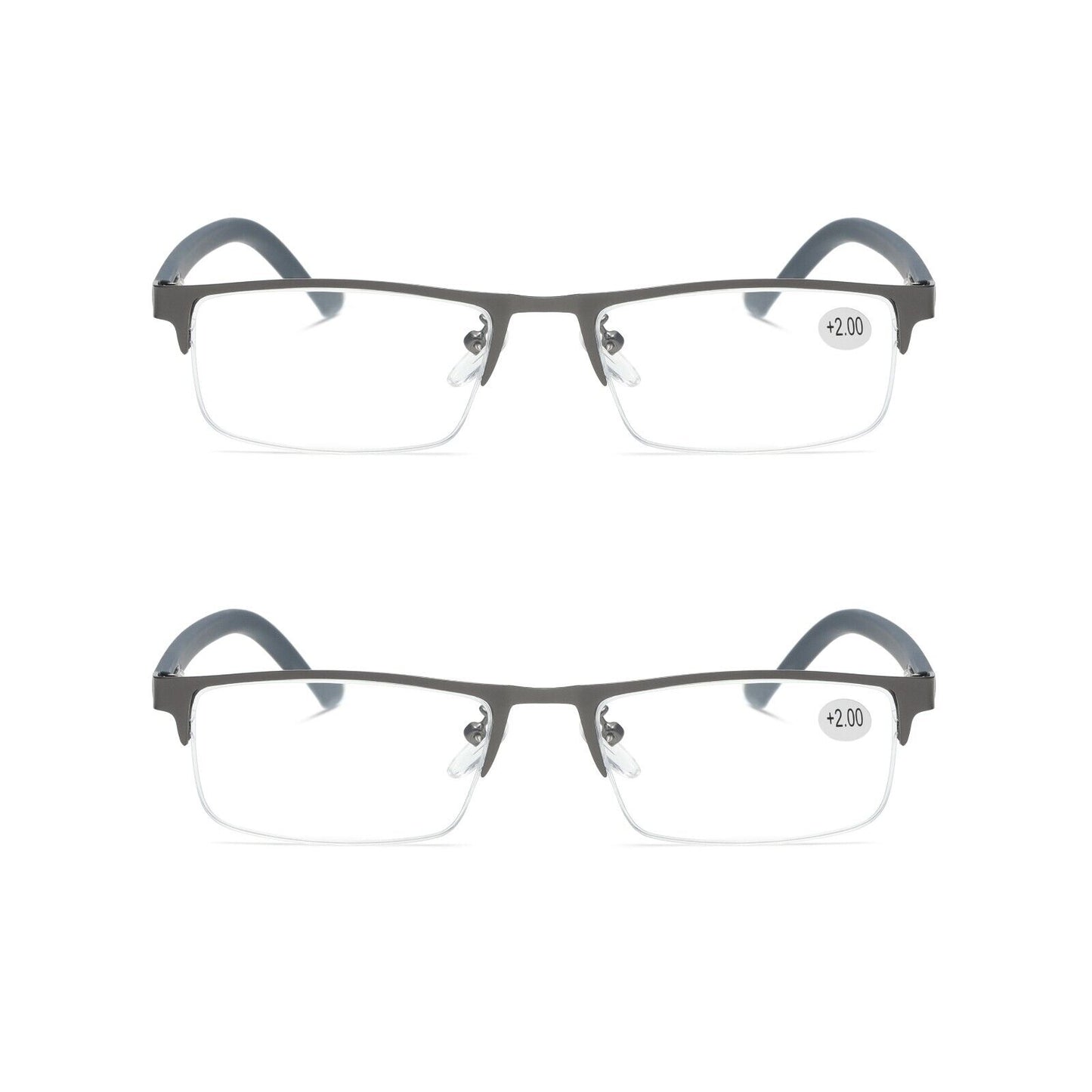 2 PK Men Blue Light Blocker Reading Glasses Anti Blue Light Spring Hinge Readers