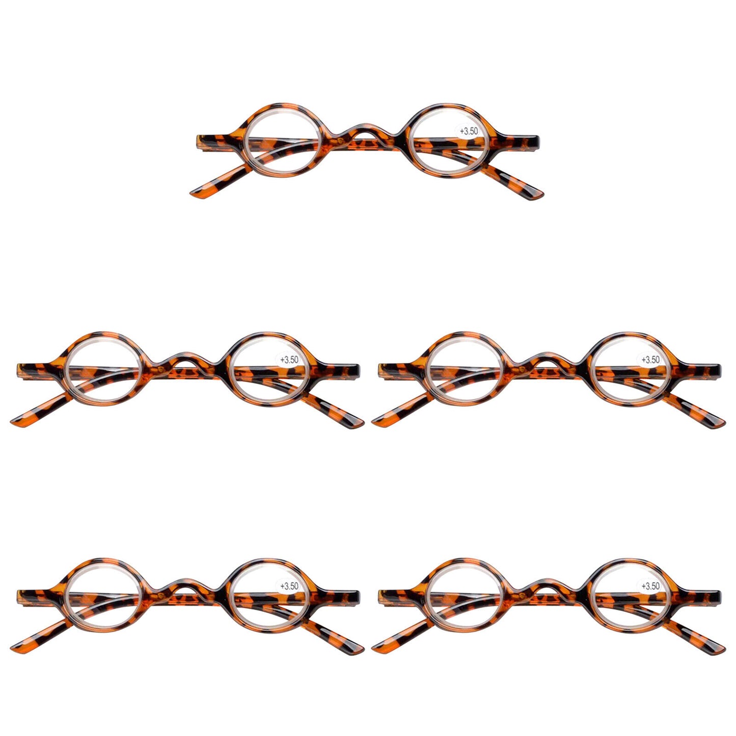 5PK Unisex Small Round Reading Glasses Blue Light Blocking Readers Men Women