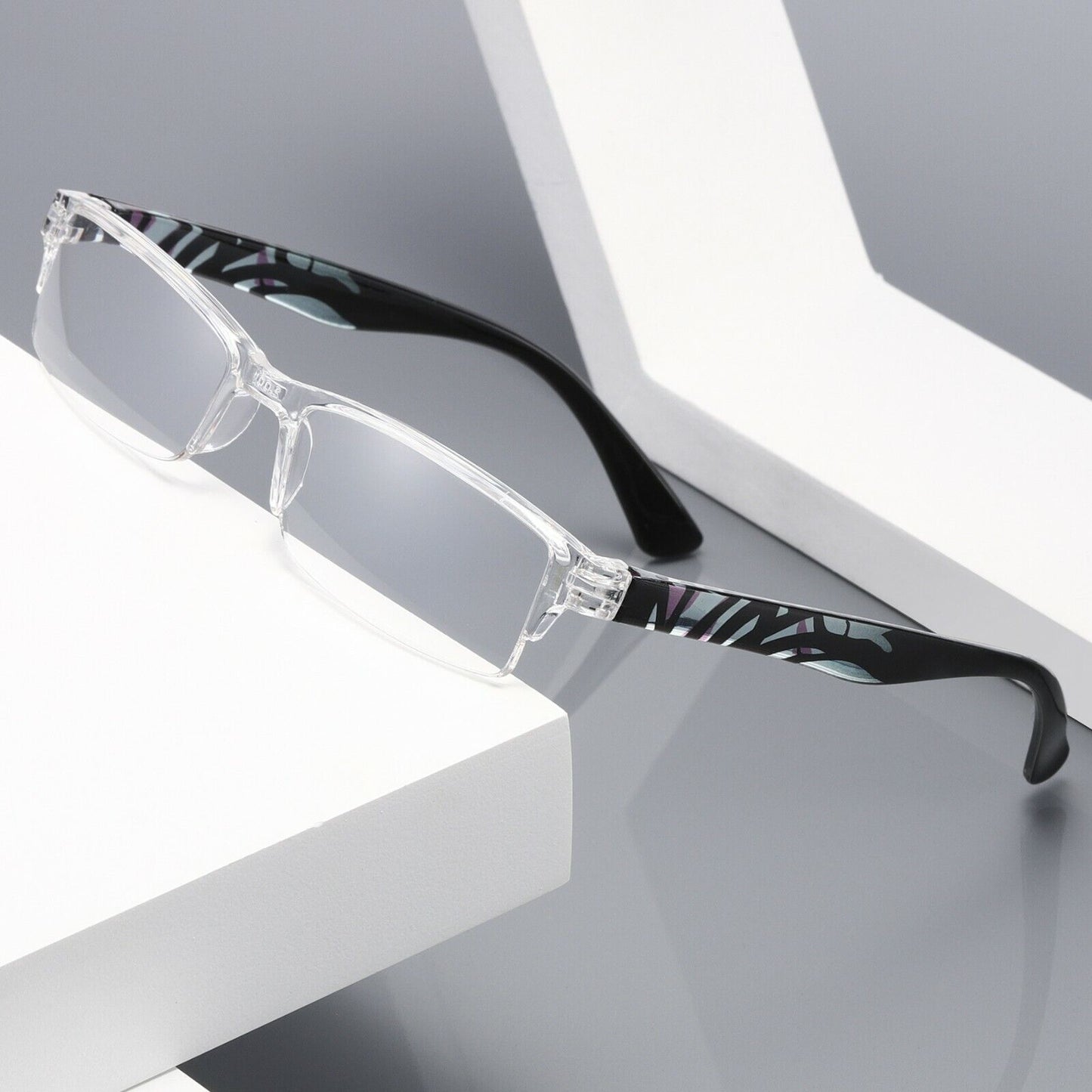 12PK Men Women Rectangle Half Frame Blue Light Blocking Reading Glasses Readers