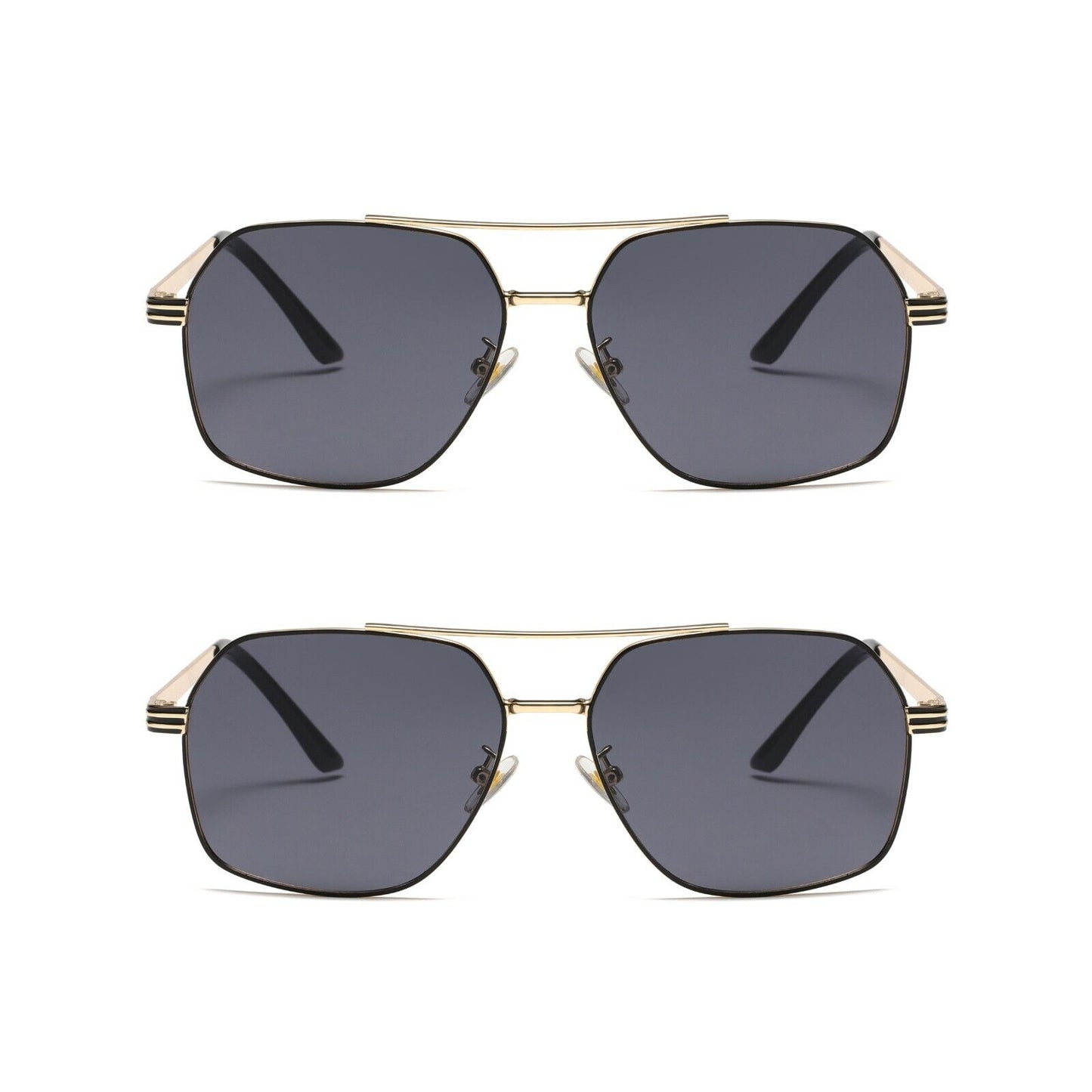 2PK Mens Womens Oversized Unisex Retro Aviator Sunglasses for Driving UV400