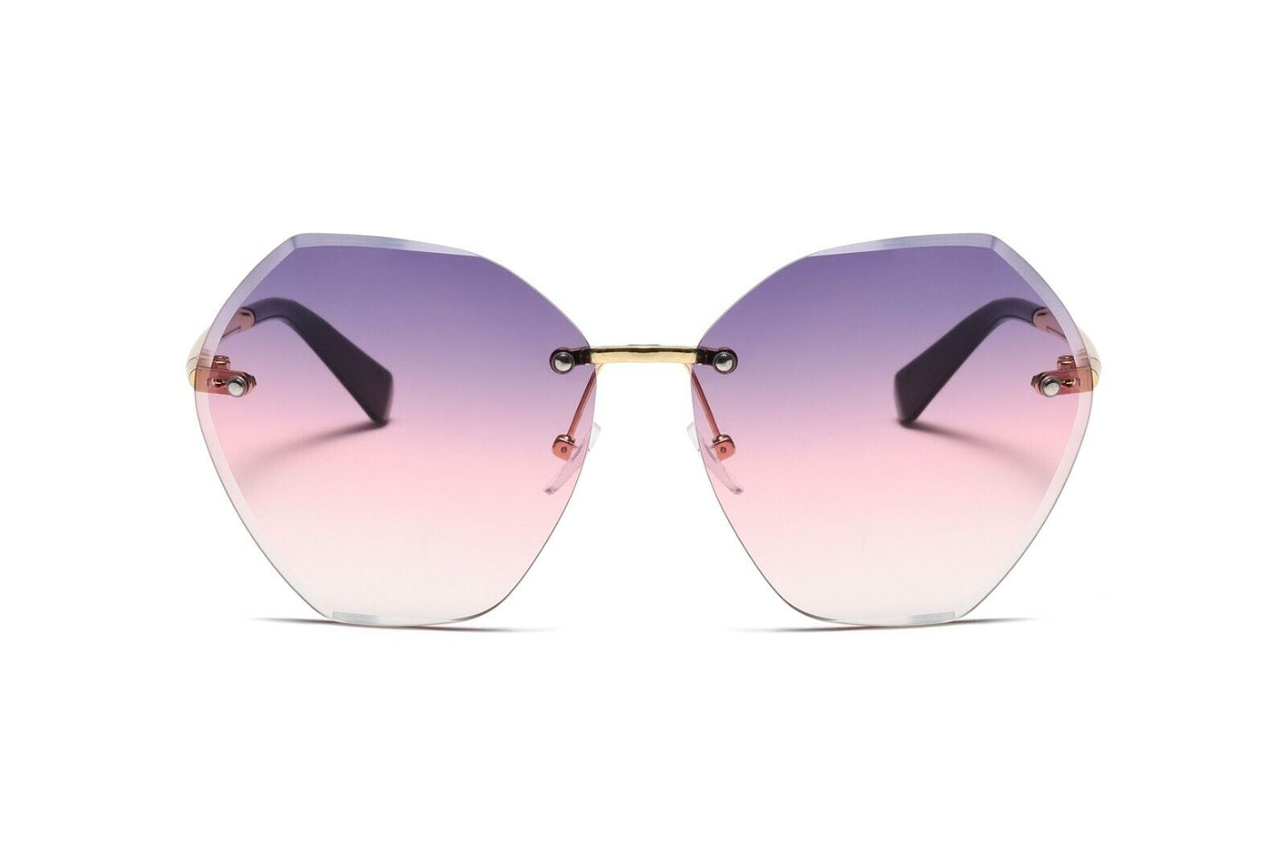 3 Pairs Womens Oversized Rimless Sunglasses for Driving Outdoor Sports UV 400