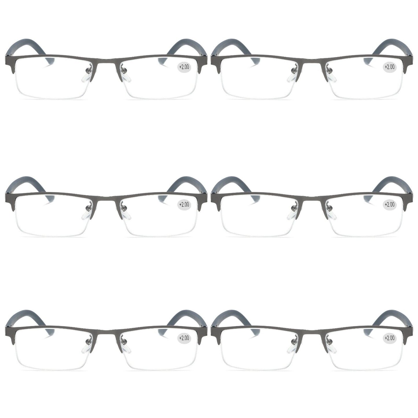 6 PK Men Blue Light Blocker Reading Glasses Anti Blue Light Spring Hinge Readers