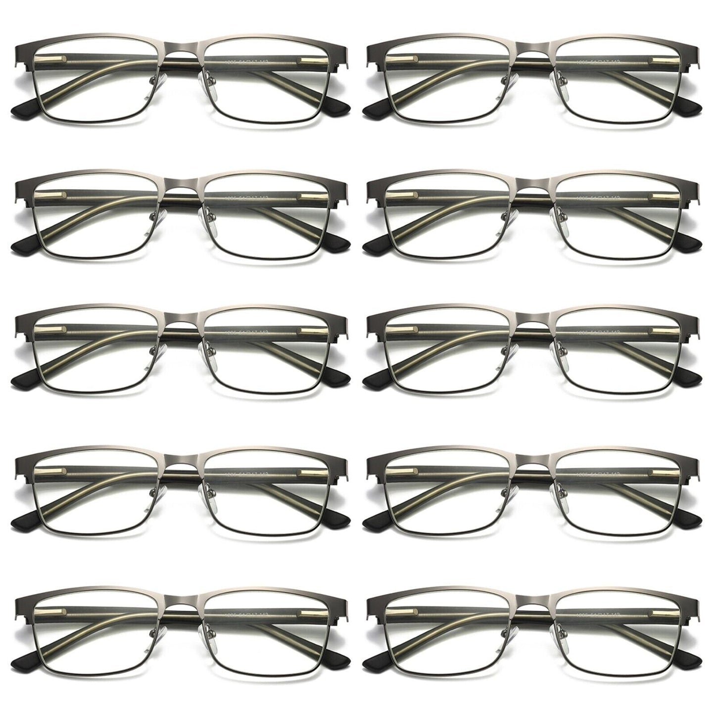 10 PK Mens Metal Frame Spring Hinge Blue Light Blocking Reading Glasses Readers
