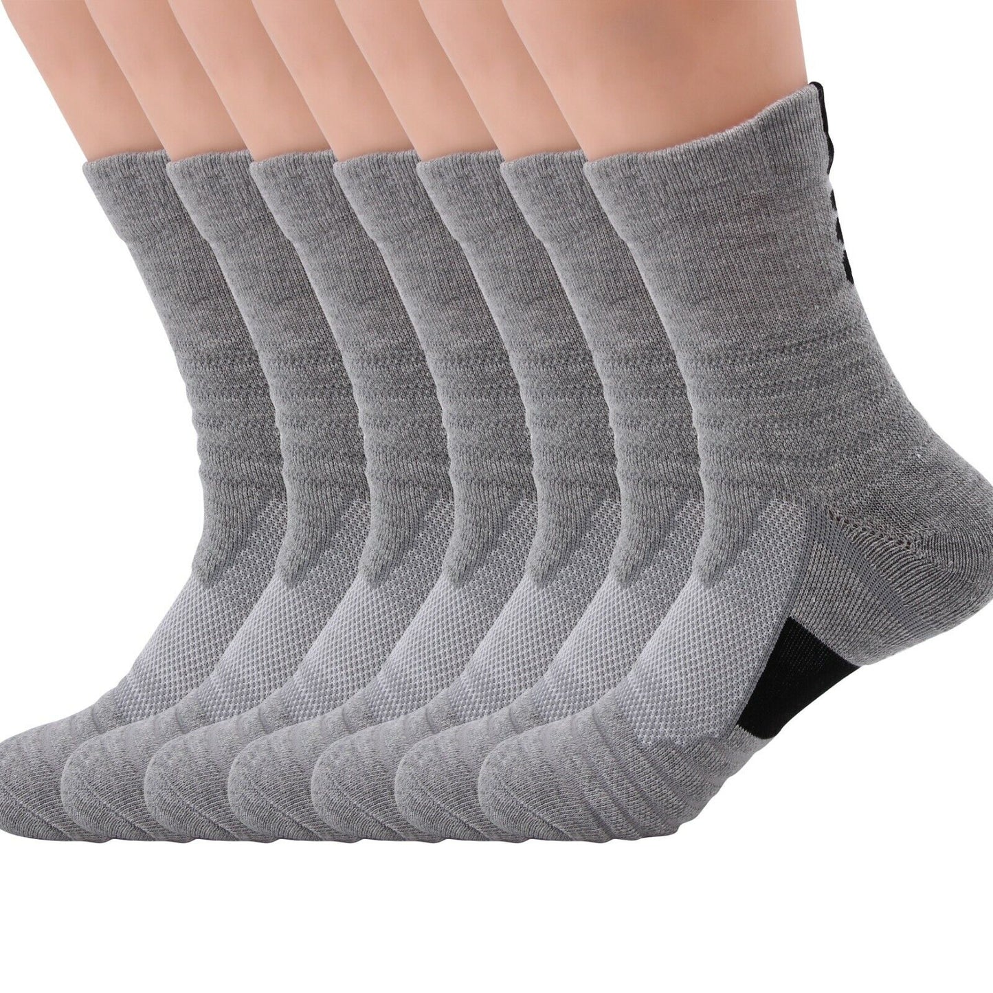 Lot 1-12 Mens Cotton Athletic Sport Casual Work Crew Socks Gray Size 9-11 6-12