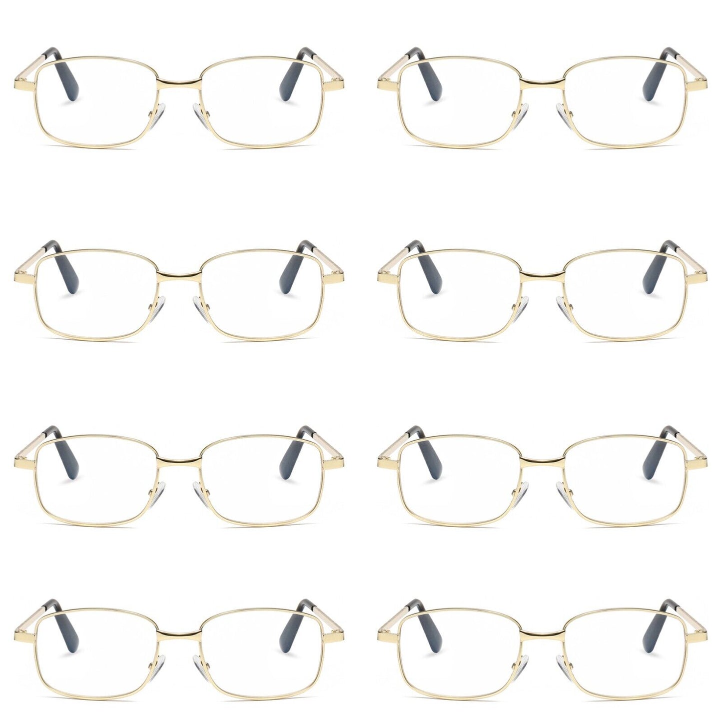 8 PK Mens Womens Metal Frame Clear Lens Reading Glasses Fashion Classic Readers