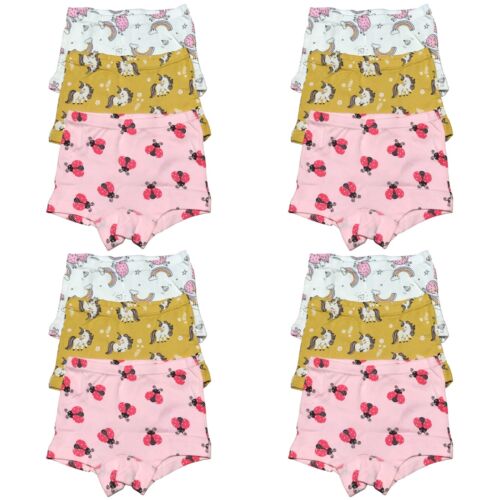 12 PK Toddler Little Girls Cotton Underwear Boxer Briefs Kids Panties Size 2T-7T