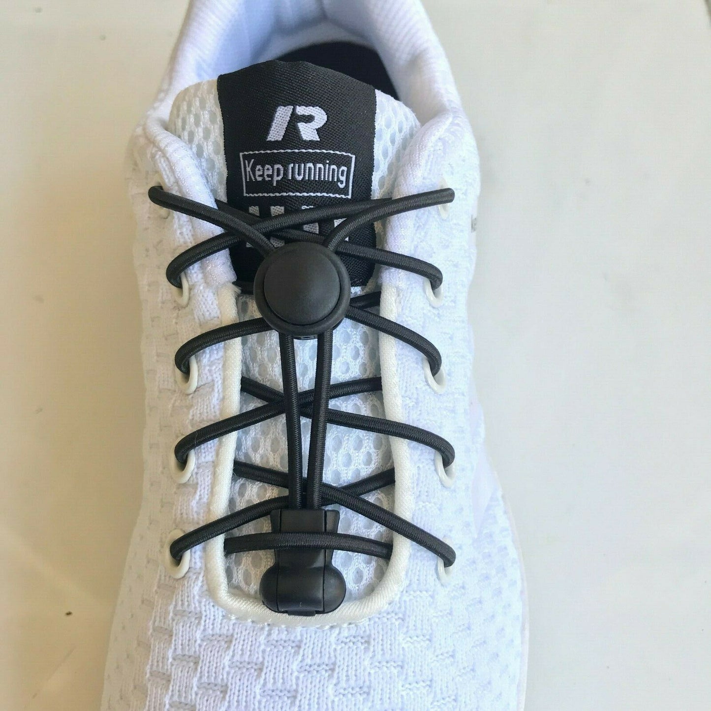 3 pair No Tie Elastic Shoelaces Lock Laces Shoe Strings Sports w/ Locking Toggle - B&Q CO.