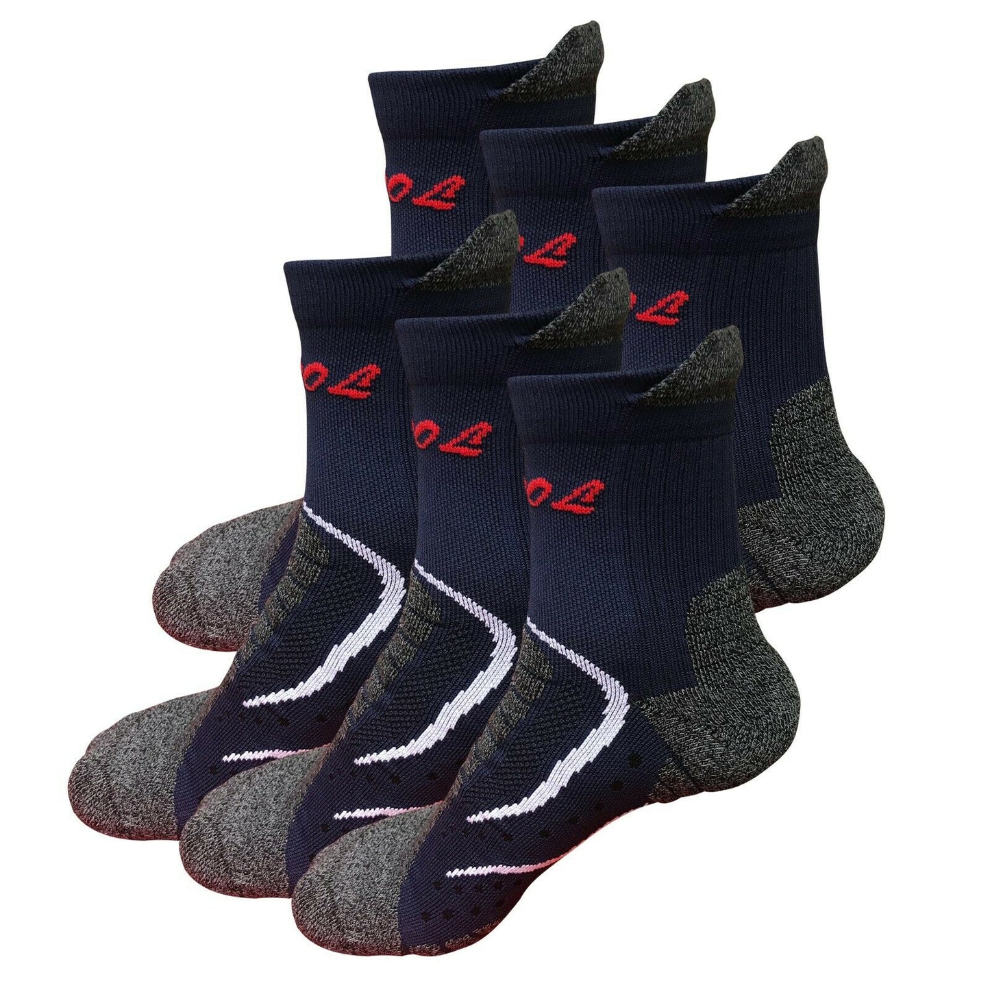 6 Pairs Mens Cotton Mid Crew Cushion Athletic Thick Socks for Work Sports Hiking - B&Q CO.