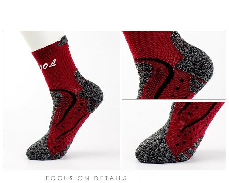 6 Pairs Mens Cotton Mid Crew Cushion Athletic Thick Socks for Work Sports Hiking - B&Q CO.