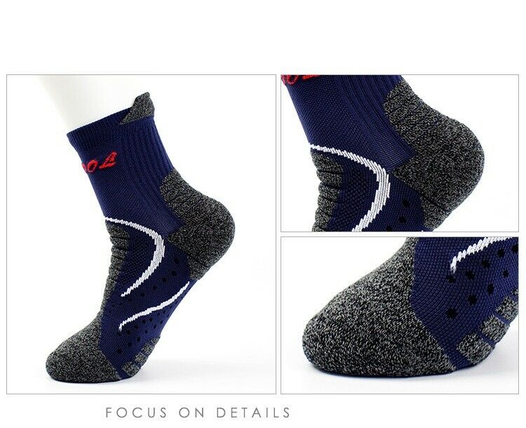 6 Pairs Mens Cotton Mid Crew Cushion Athletic Thick Socks for Work Sports Hiking - B&Q CO.