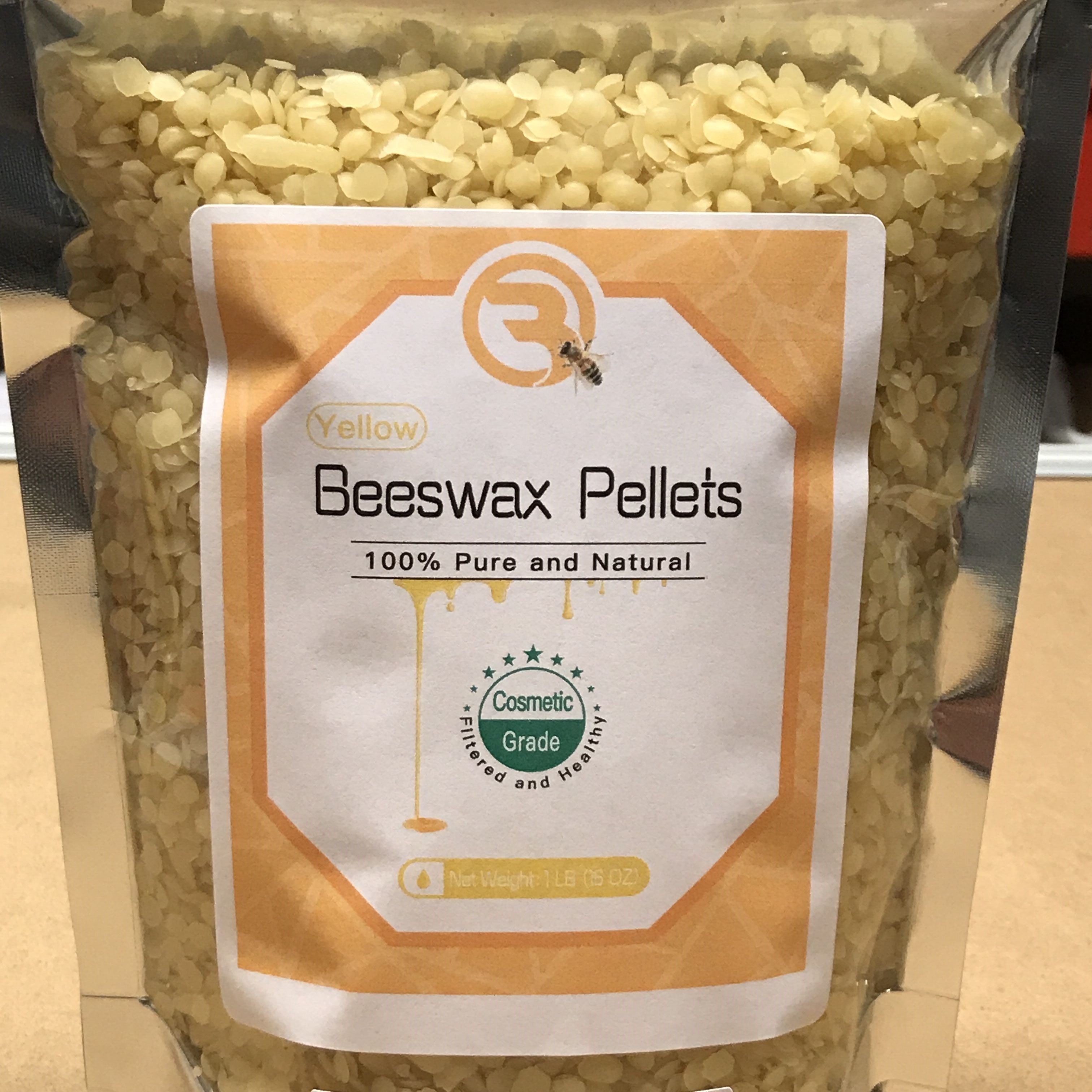 Yellow Beeswax Pellets, 1 lb, 100% Pure and Natural, great for DIY  candlemaking, lip balms and so much more!!!! Manufactured and Distributed  by Mary