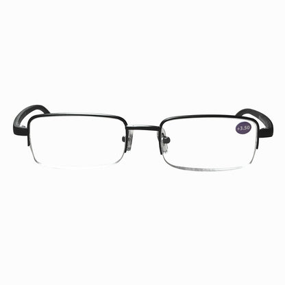 7 Pairs Mens Metal Frame Rectangle Half Frame Reading Glasses Classic Readers