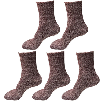 5 Pairs Womens Soft Winter Wool Thick Knit Thermal Warm Crew Cozy Boot Socks