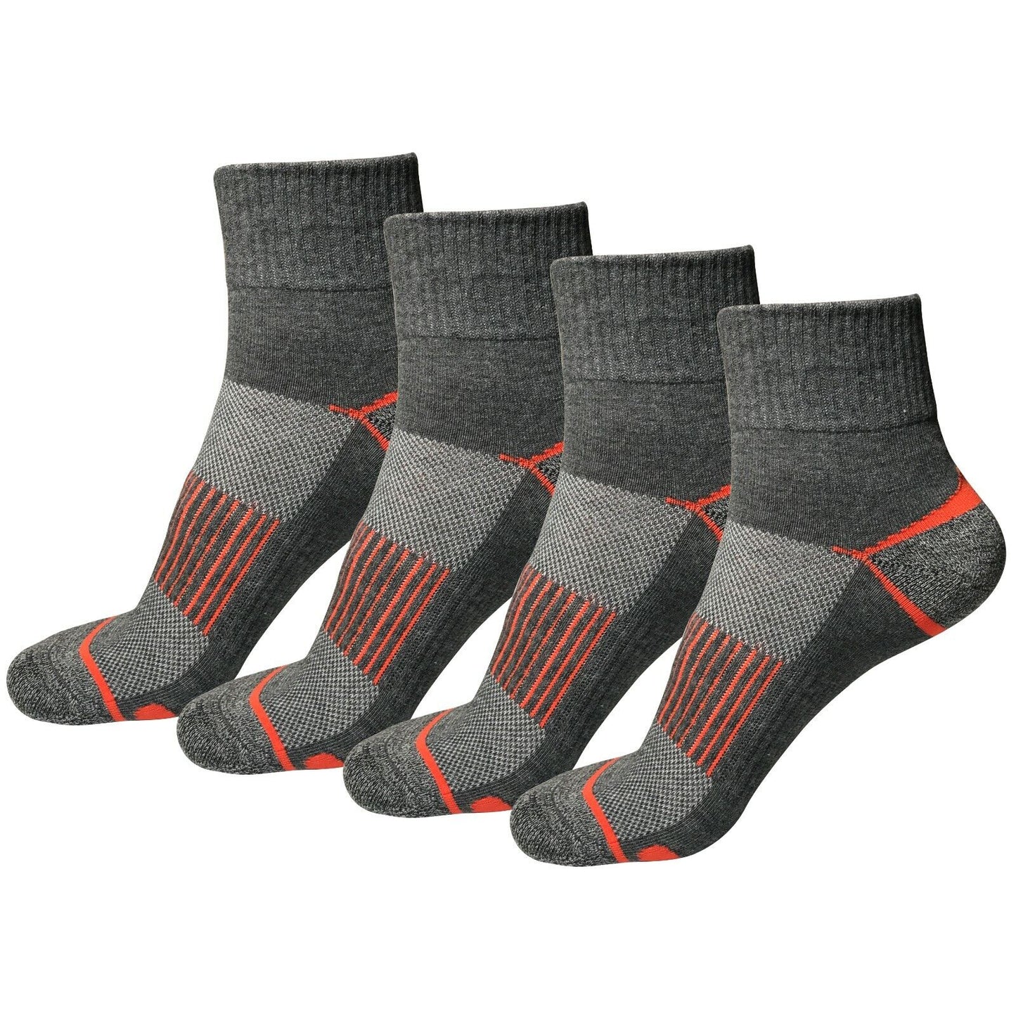 4 Pair Mens Mid Cut Ankle Quarter Athletic Casual Sport Cotton Socks Size 6-12