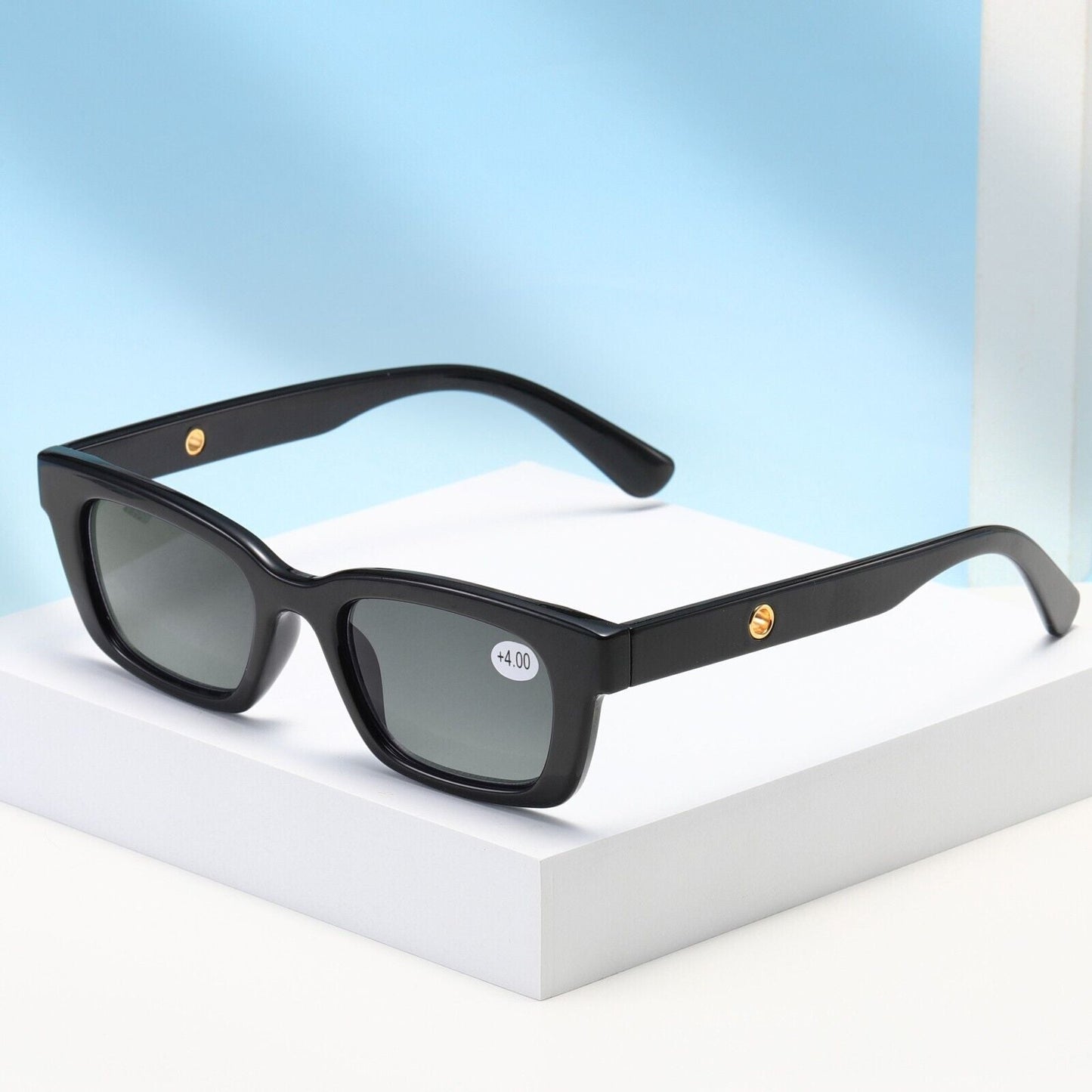 6 PK Black Unisex Full Lens Tinted Sun Readers Reading Sunglasses UV400 Protect