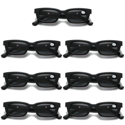 7 PK Black Unisex Full Lens Tinted Sun Readers Reading Sunglasses UV400 Protect