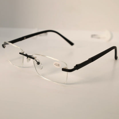 6PK Mens Anti Blue Light Blocking Rimless Reading glasses Spring Hinge Readers