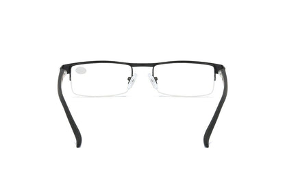 3 Pairs Mens Metal Black Frame Rectangular Reading Glasses Spring Hinge Readers