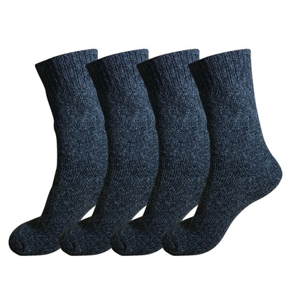 4pair Mens Heavy Duty Thick Winter Thermal Warm Hiking Knit Crew Wool Boot Socks