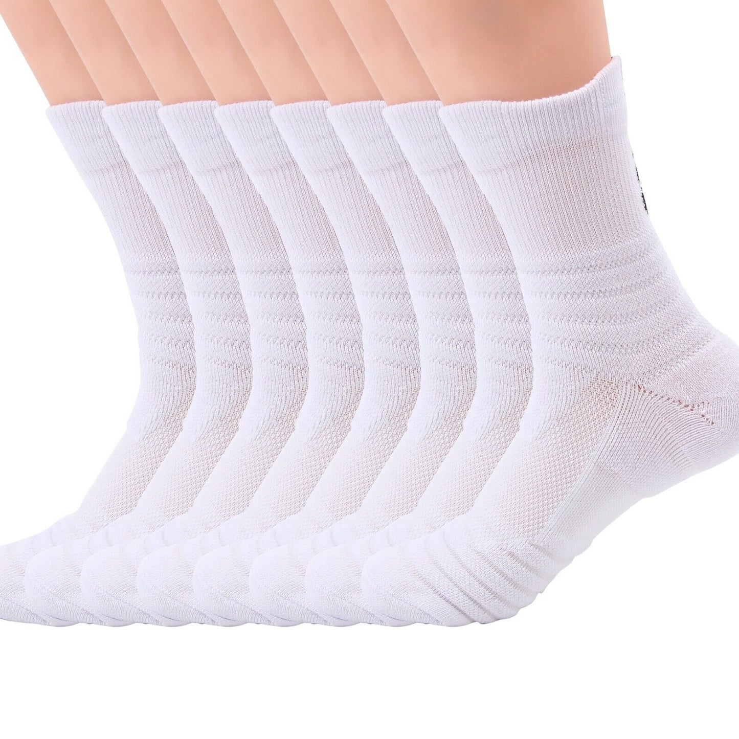 Lot 1-12 Mens Cotton Athletic Sport Casual Work Crew Socks White Size 9-11 6-12