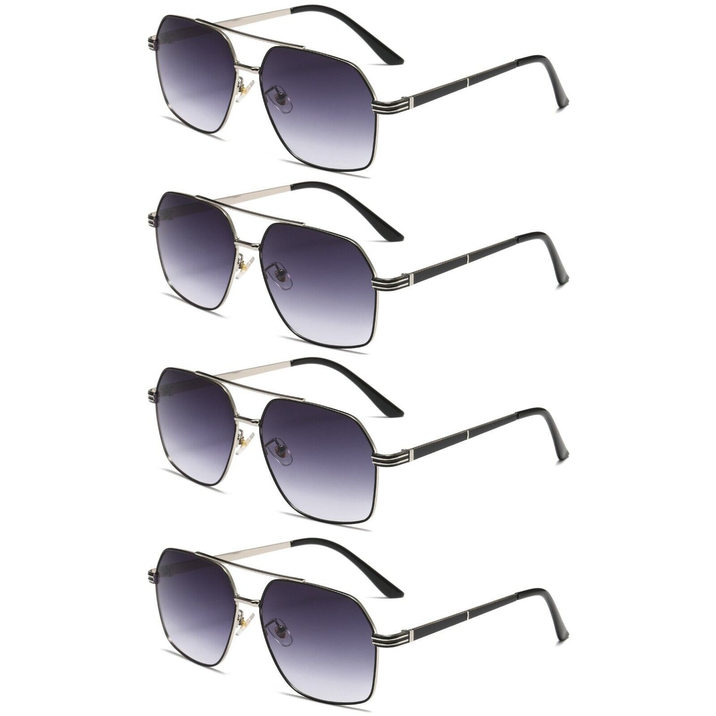 4 PK Unisex Retro Aviator Pilot Fashion Classic Sunglasses for Men Women Driving