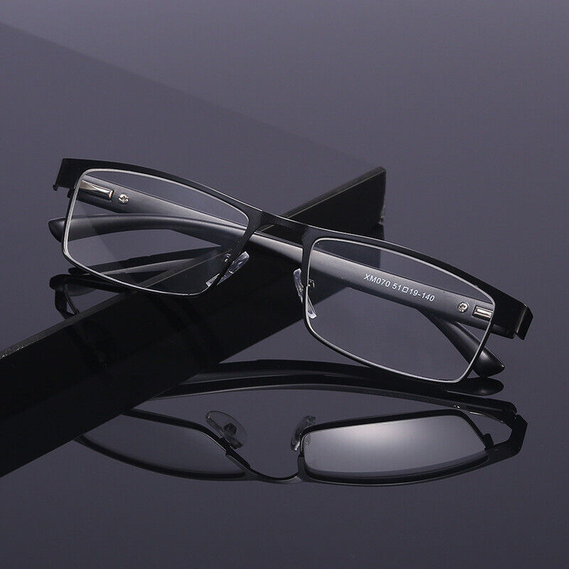 10 Pack Men Classic Style Square Metal Frame Reading Glasses Spring Hinge Reader