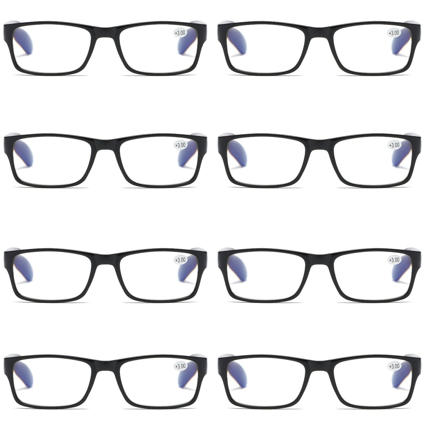 8 PK Unisex Anti Blue Light Reading Glasses Spring Hinge Readers for Men Women