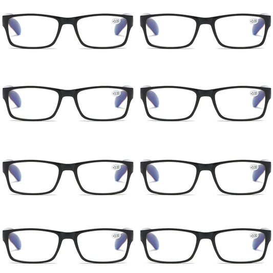 8 PK Unisex Anti Blue Light Reading Glasses Spring Hinge Readers for Men Women