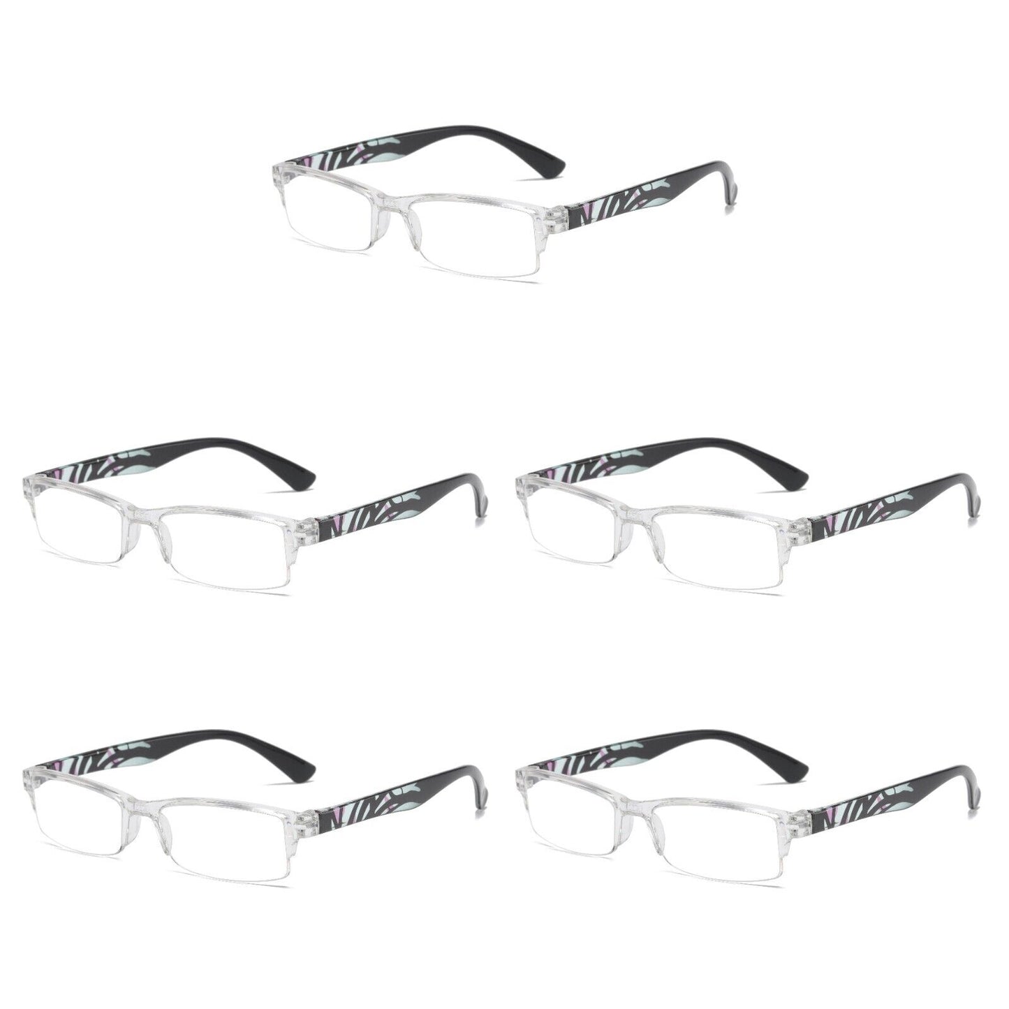 5 Pairs Unisex Blue Light Blocking Reading Glasses Slim Readers for Men Women