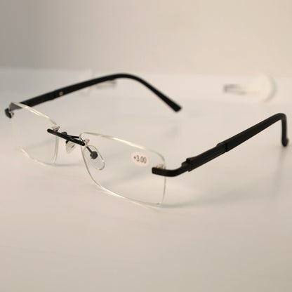 2PK Mens Anti Blue Light Blocking Rimless Reading glasses Spring Hinge Readers