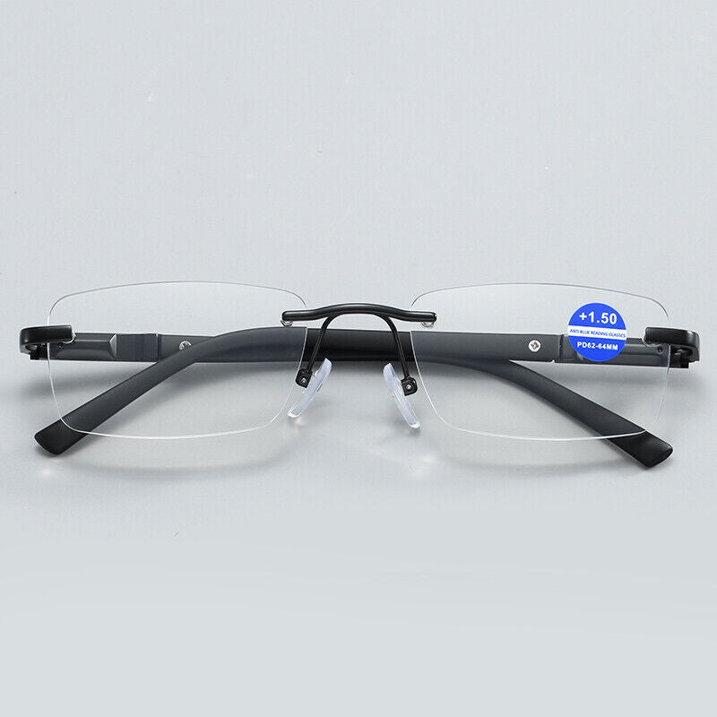 10Pair Mens Rectangular Blue Light Blocking Reading Glasses Spring Hinge Readers