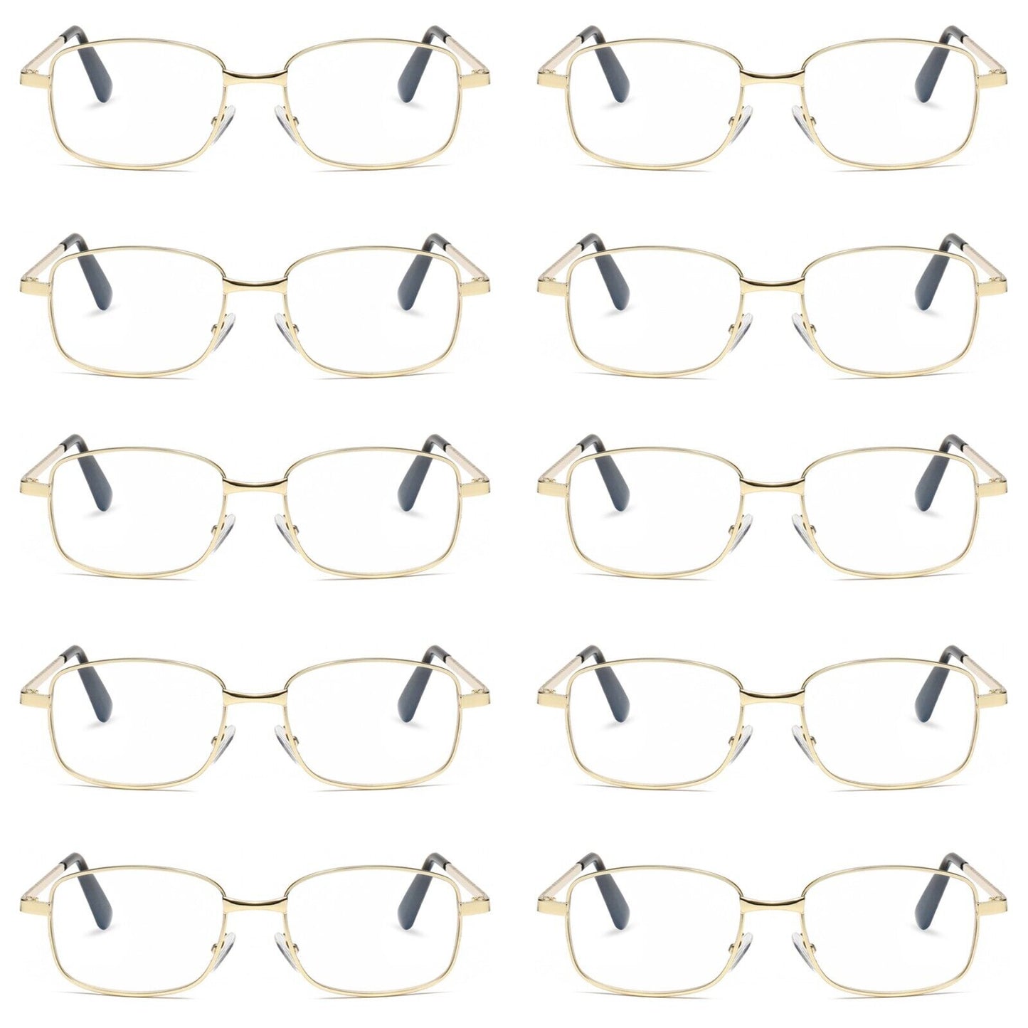 10 PK Mens Womens Metal Frame Clear Lens Reading Glasses Fashion Classic Readers