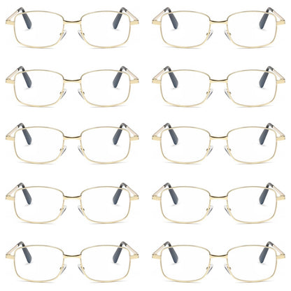 10 PK Mens Womens Metal Frame Clear Lens Reading Glasses Fashion Classic Readers