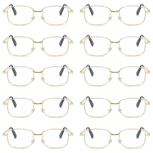 10 PK Mens Womens Metal Frame Clear Lens Reading Glasses Fashion Classic Readers