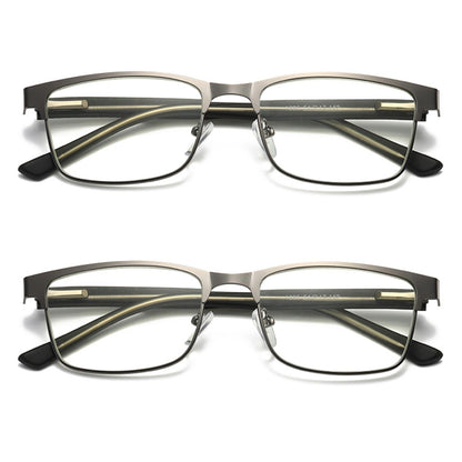 2 PK Mens Metal Frame Spring Hinge Blue Light Blocking Reading Glasses Readers