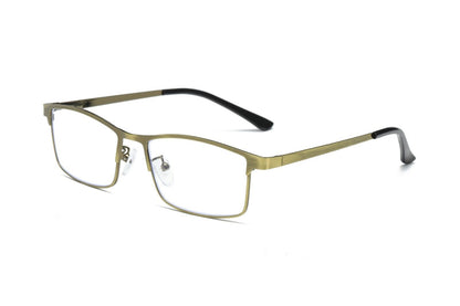 2 PK Men Reading Glasses Anti Blue Light Brass Metal Frame Spring Hinge Readers