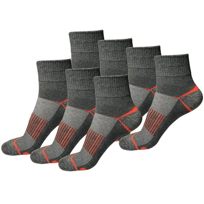 7 Pair Mens Mid Cut Ankle Quarter Athletic Casual Sport Cotton Socks Size 6-12