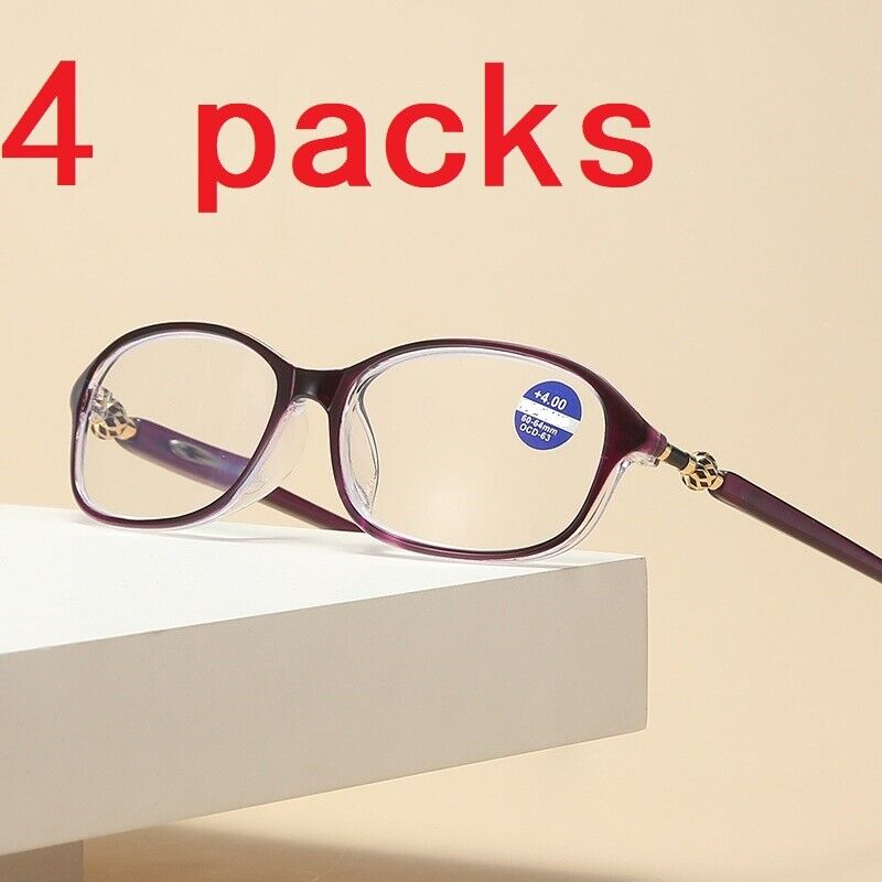 4Set Women Ladies Oval Frame Reading Glasses Classic Readers 1.50 2.00 3.00 3.50