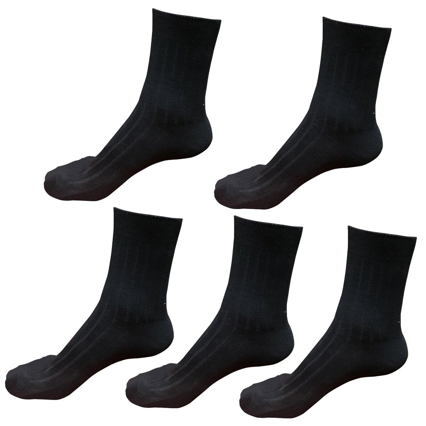 Lot 5 pairs Mens Classic Fashion Cotton Casual Solid Crew Dress Socks Size 6-10